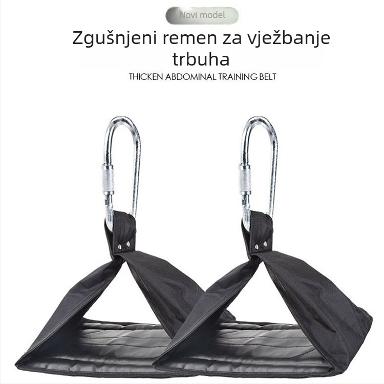 Trener za trbušnjake s visećim remenom na vodoravnoj prečki, sklopivi fitness uređaj, model 0022, brenda U-shaped/Premium, pogodan za ured, vani i kod kuće, težina 1.1 kg