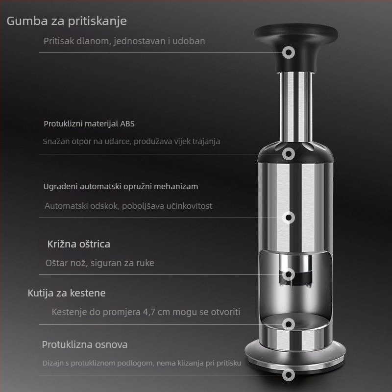 Križni otvor za kestenje, 304 nehrđajući čelik, staro-retro stil, predstavljen 2019.