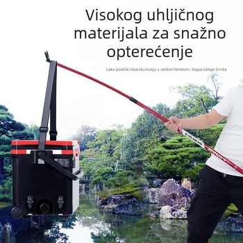 Benno Fortress karbonski držač za štapove — ultra lagan, višestruka rotacija, nije sklopiv, karbonska konstrukcija, Fortress tip platforme