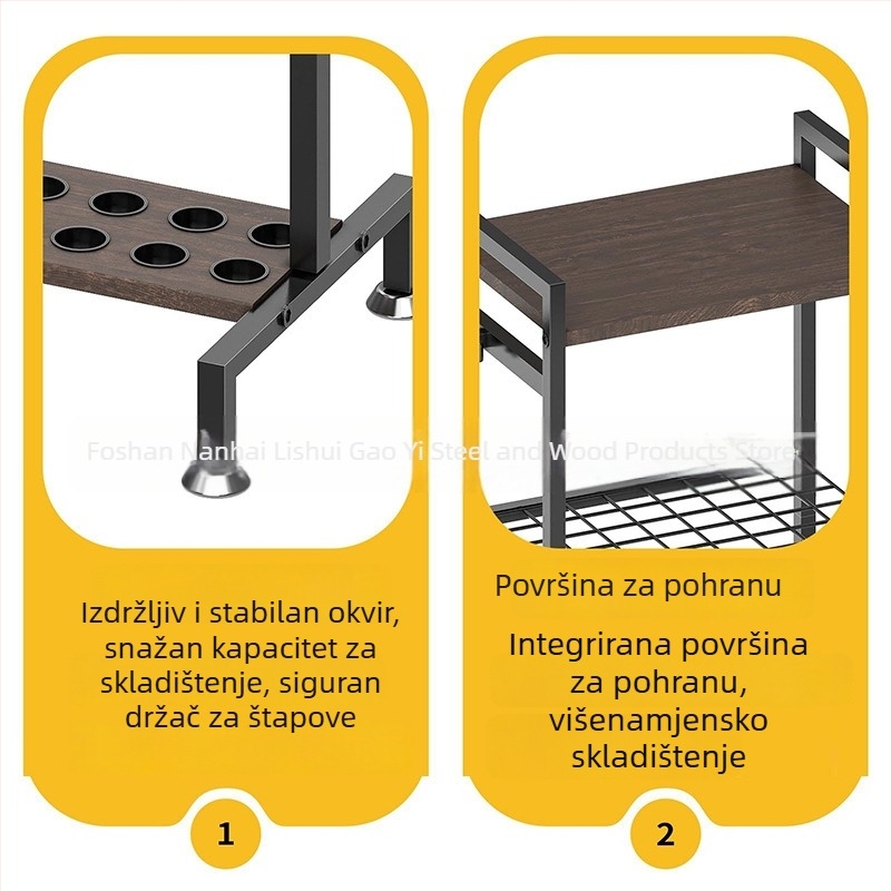 Višeslojni stalak za ribarske štapove, nehrđajući čelik, dvostruka upotreba, rotirajući, nepreklopiv