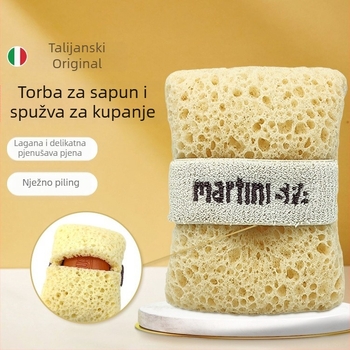 Kupaonska spužva s pjenastom mrežom za sapun, svilena cvjetna tekstura, za odrasle, Yue He