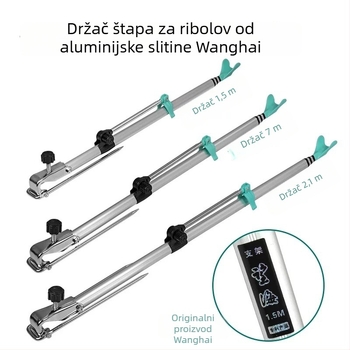 Wanghai trokutasti držač za ribolov, podesivi 1.5–2.1 m, aluminijska legura, sklopivi stalak
