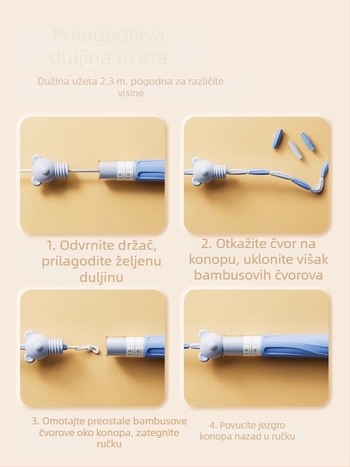 Dječje užet za skakanje – podesiva duljina 2,8 m, TPE materijal, Luo Tai marka