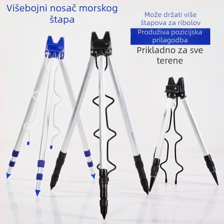 Trojnožni držač za morsku štapu od aluminijskog legura, trokutasti nosač, teleskopski fiksni nosač za duga bacanja