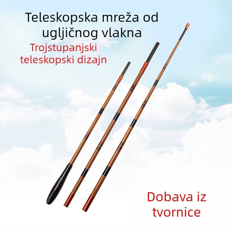 Karbonski držač štapa za ribolov, višedirekcijska rotacija, ne sklopiv, baterijski tip