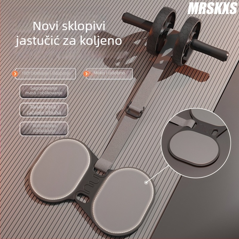 Abdominalni kotač s automatskim vraćanjem, dvostruki kotač, kućna upotreba, 1,1 kg, protuklizna podloga uključena