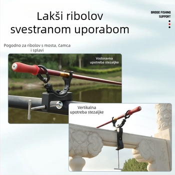 Višenamjenski držač štapova s klipom za mostove, ograde broda i splavove štapove
