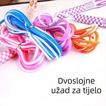 Užad za preskakanje s dugačkom drškom – PVC fitness užad za djecu, marka Jumping Music