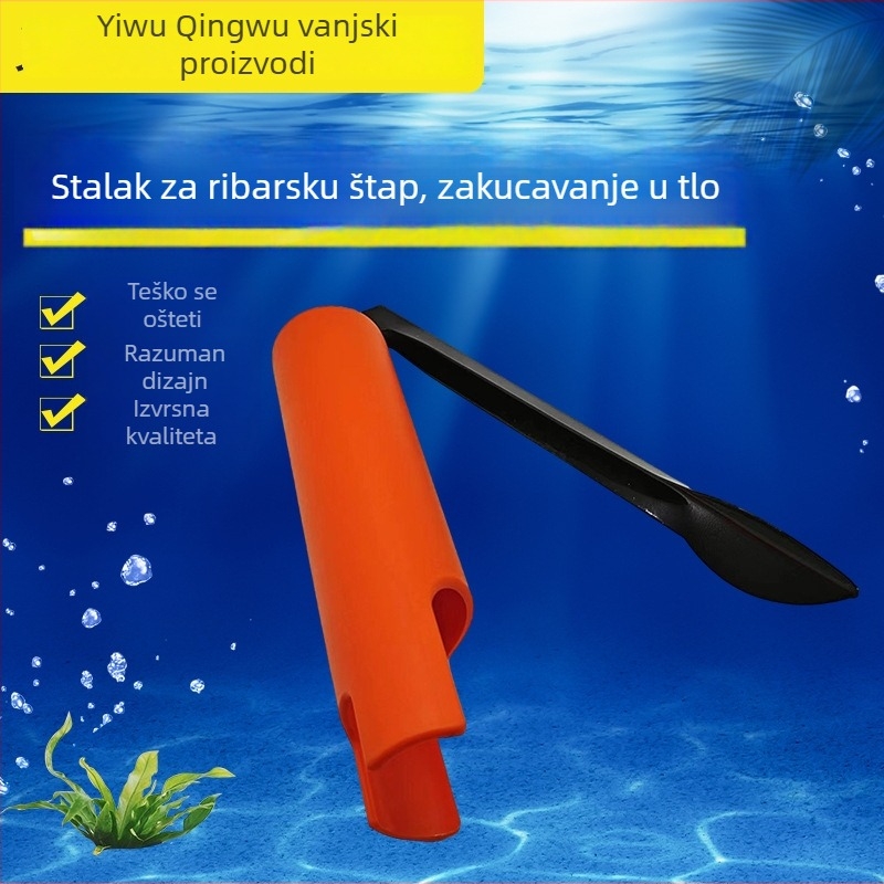 Sklopivi metalni držač za štap za ribolov, za ugradnju u tlo, s višestrukom rotacijom