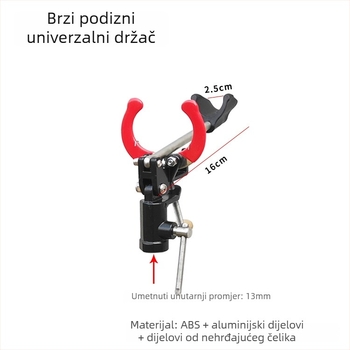 Metalni držač za štapove s višeosnim rotacijama