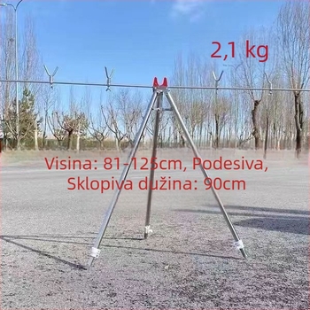 Novi teleskopni tronožni stalak od nehrđajućeg čelika za morski ribolov, s nosačem alarma