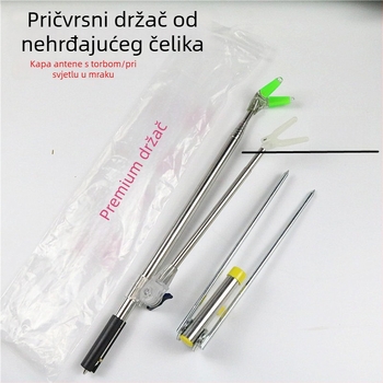 Metalni držač za štap za ribolov, višestruka rotacija, sklopiv, dvostruka upotreba