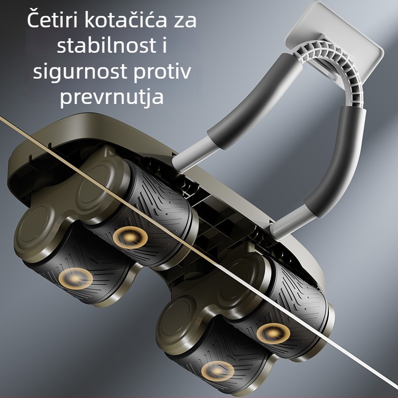 Abdominalni valjak s četiri kotača – tih rad, ne sklopiv, težina 2,49 kg, pogo dan za dom i ured