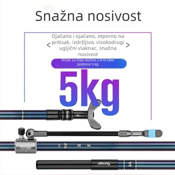 Držač za štap od karbonskih vlakana s višestrukim okretom, sklopiv, za stražnje vješanje