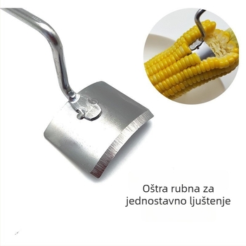 Čistač kukuruze s nožem od nehrđajućeg čelika i drškom od drveta, cijevi ili plastike – moderni minimalistički stil