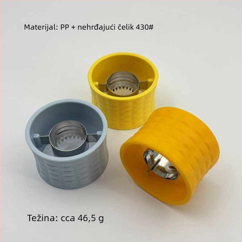 Čistač kukuruze s nožem od nehrđajućeg čelika i drškom od drveta, cijevi ili plastike – moderni minimalistički stil
