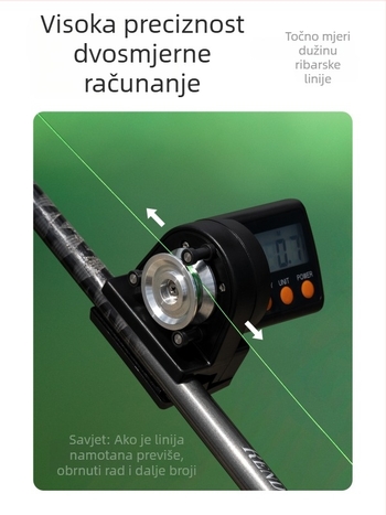 Elektronički mjerač ribarske linije – valjkasti tip – ABS kućište – marka Pool blade