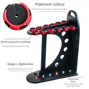 Stalak za štapove za ribolov u obliku C, ABS plastika, držač za 12 štapova