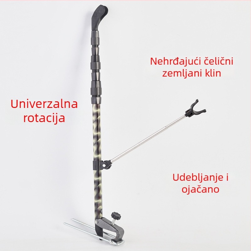 Aluminijski nosač za ribolovnu opremu — čvrst, bez sklapanja, bez rotacije, za vanjsku upotrebu