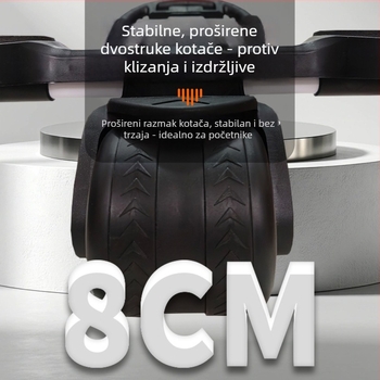 Kotač za vježbanje trbuha s dva kotača, ne-sklopivi dizajn, model ZW001, 1,8 kg, za kućnu, uredsku i vanjsku uporabu