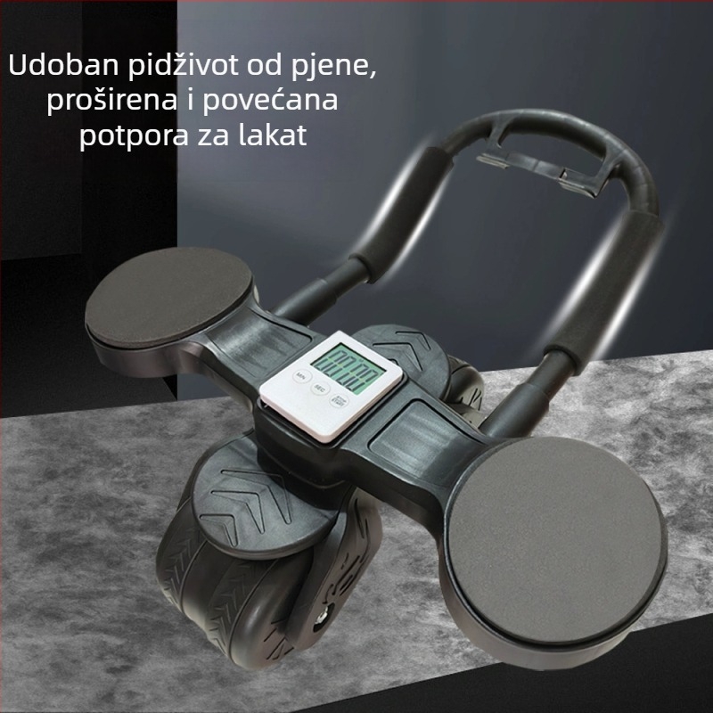 Kotač za vježbanje trbuha s dva kotača, ne-sklopivi dizajn, model ZW001, 1,8 kg, za kućnu, uredsku i vanjsku uporabu