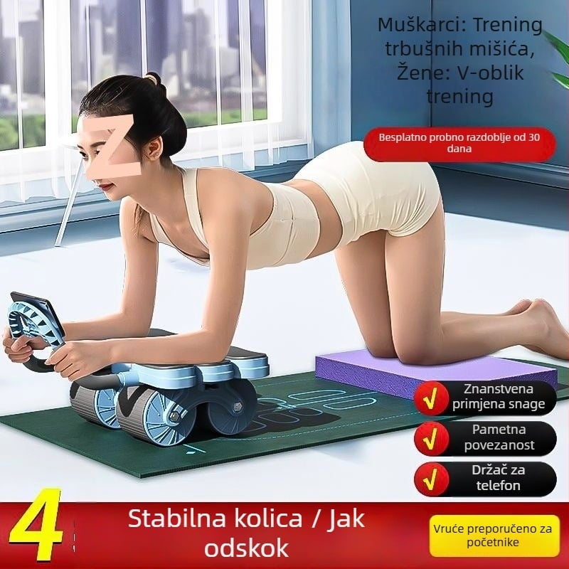 Abdominalni valjak sa šest ručica, 1,7 kg, nije sklopiv, za kućne, uredske i vanjske treninge