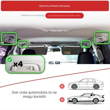 Držač za štapove za auto s 6 pretinaca, chuck tip hvatanja, stražnje vješanje