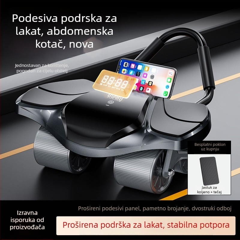 Sklopivi kotač za trbušne mišiće s pametnim brojačem i četverostrukim automatnim odskokom za kućnu uporabu