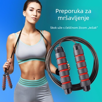 Škakljački užad s ležajevima, PVC, čelična žica, 3 varijante za fitness