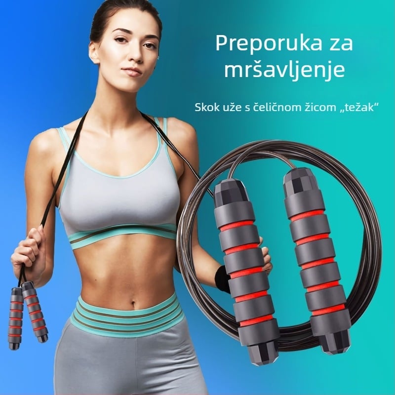 Škakljački užad s ležajevima, PVC, čelična žica, 3 varijante za fitness