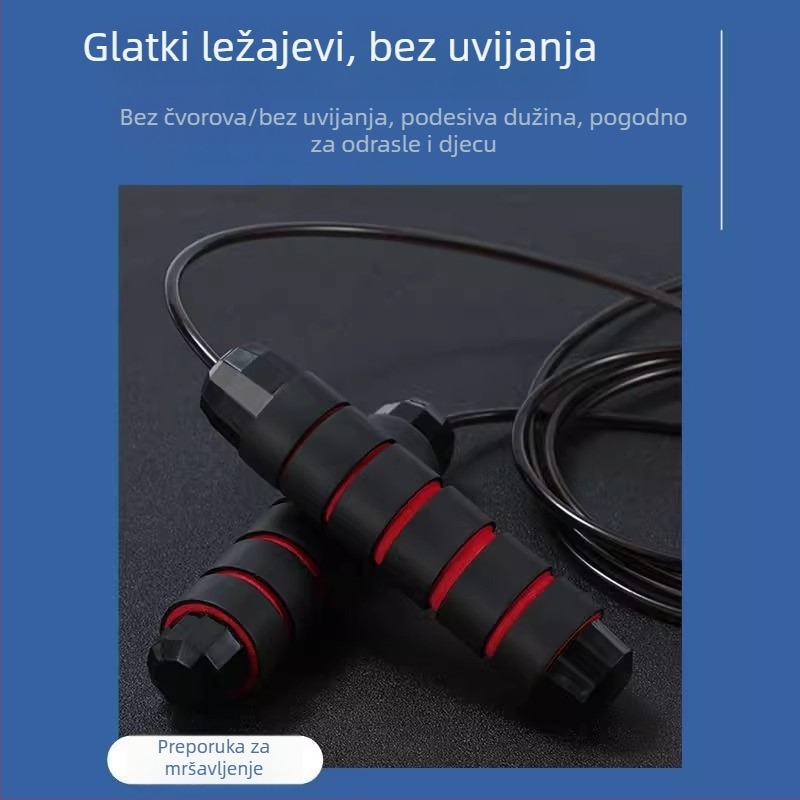 Škakljački užad s ležajevima, PVC, čelična žica, 3 varijante za fitness