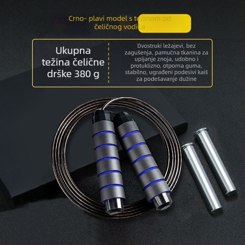 Škakljački užad s ležajevima, PVC, čelična žica, 3 varijante za fitness