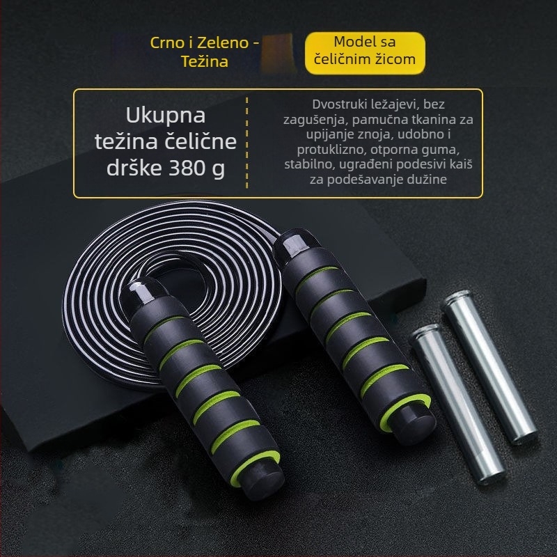 Škakljački užad s ležajevima, PVC, čelična žica, 3 varijante za fitness