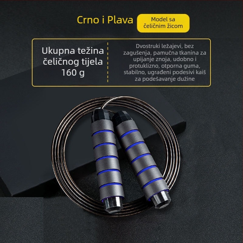 Škakljački užad s ležajevima, PVC, čelična žica, 3 varijante za fitness