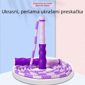 PVC preskakivač djece s mekanim perlicama, podešiva, bez čvorova, uzorak mekanih perlica, pogodno od vrtića do prijemnog ispita