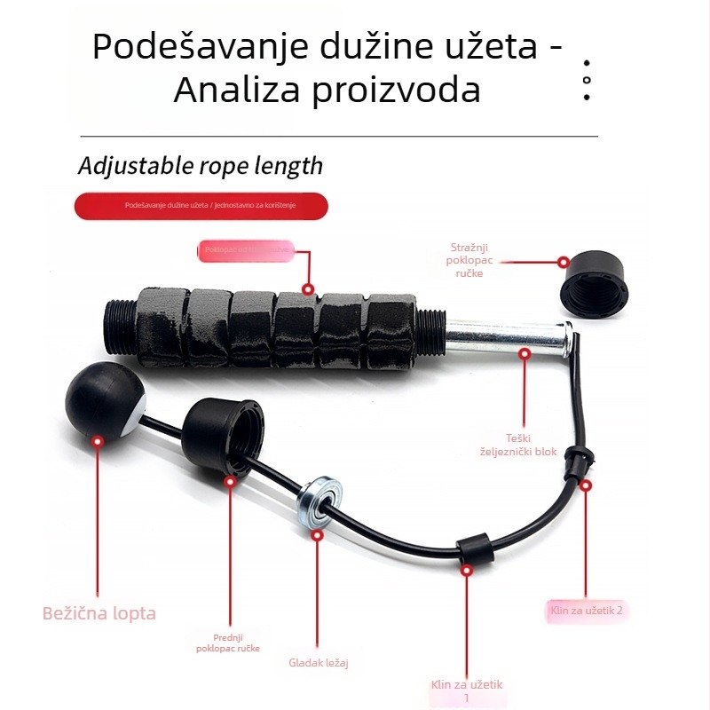 Bežični preskakivač za fitness – PVC materijal, specifikacija 0.3, Odrasli, Trening