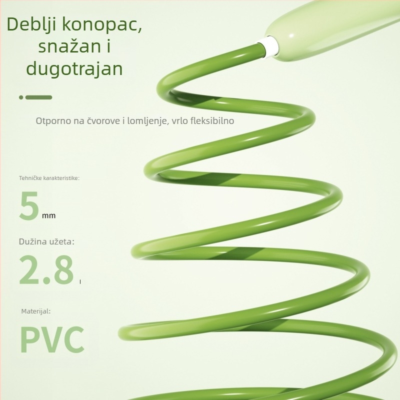 Dječje brze preskakanje konopcem – lagano, otporno na zapetljavanje, bez čvorova, PP materijal