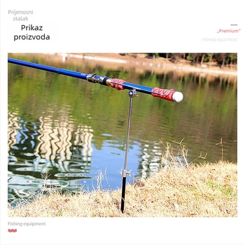 Držač za štap za pecanje s ugradnjom u tlo, višestruka rotacija, sklopiv od nehrđajućeg čelika