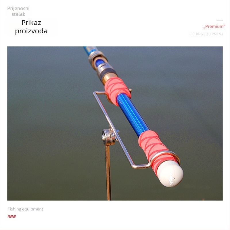 Držač za štap za pecanje s ugradnjom u tlo, višestruka rotacija, sklopiv od nehrđajućeg čelika