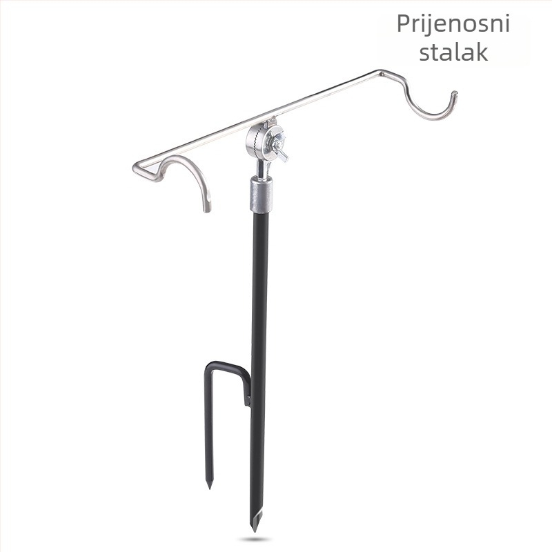 Držač za štap za pecanje s ugradnjom u tlo, višestruka rotacija, sklopiv od nehrđajućeg čelika