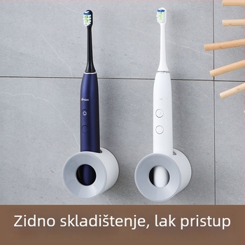 Držač za električnu četkicu za zube, zidni bez bušenja, s usisnim držačem, za kućnu upotrebu