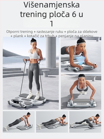 LIUUU šest-u-jednom kućnom fitness uređaju: potpora za sklekove, ploča za plank, kotačić za trbuh, trener prsni i trbušni mišić; nije sklopiv; pogodno za ured, vani i kućnu uporabu