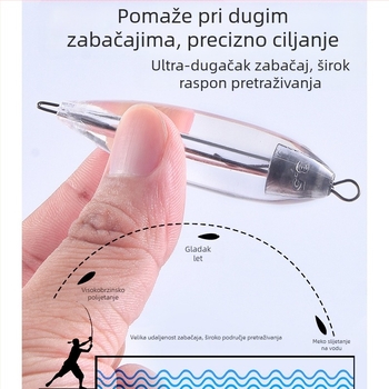 Pet olovnih dodataka za sporo potapanje, pomoć pri bacanju, dug domet, štiti najlonsku liniju