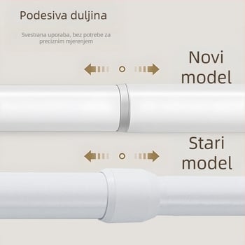 Teleskopna šipka za sušenje odjeće i zavjese na vratima; bez bušenja, podesiva duljina; metalna; moderni minimalistički stil; za garderobu i kupaonicu