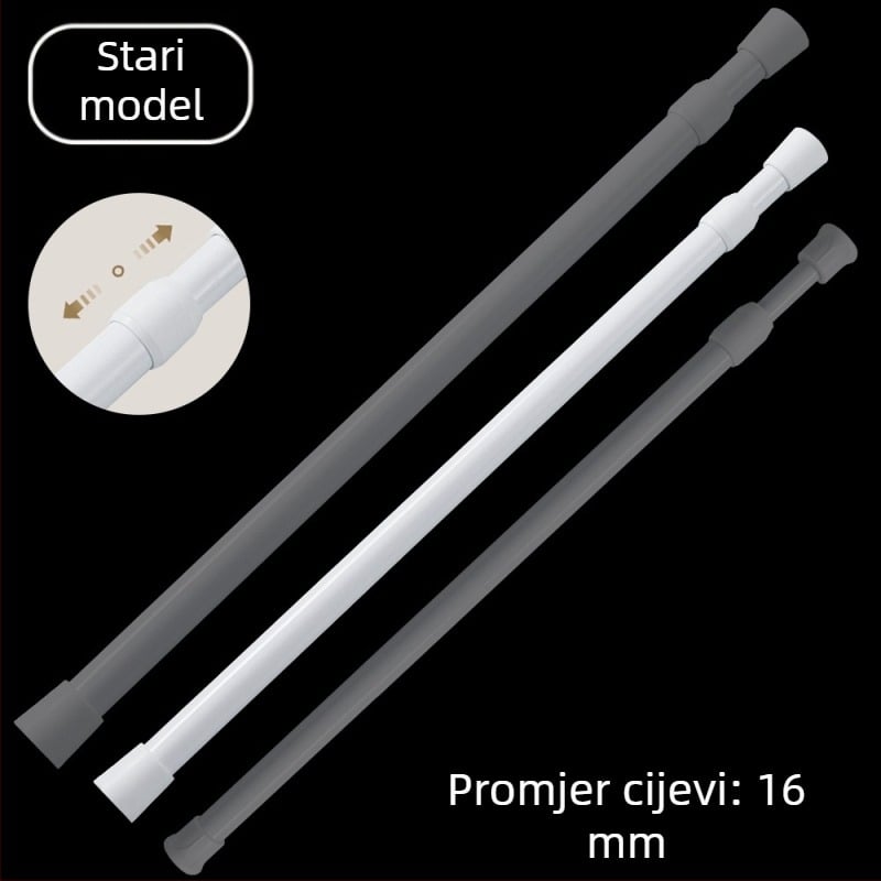 Teleskopna šipka za sušenje odjeće i zavjese na vratima; bez bušenja, podesiva duljina; metalna; moderni minimalistički stil; za garderobu i kupaonicu