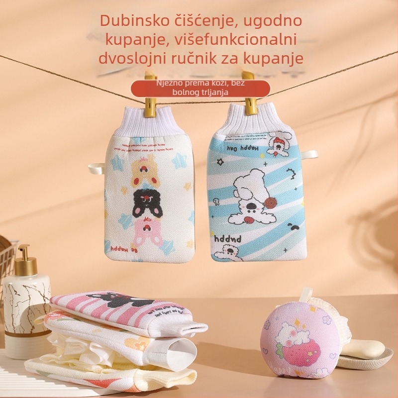 Exfolirajuća rukavica za kupanje – dvostruki sloj, 100% viskozna vlakna, marka Enjoy, za opću uporabu