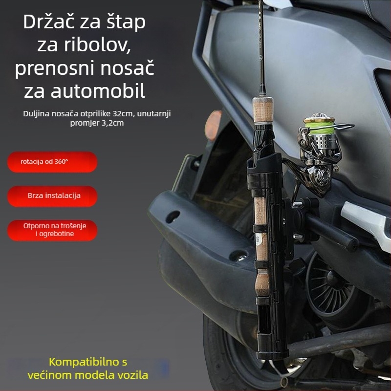 Lexin nosač za štapove za ribolov za motocikl i električno vozilo, prijenosni montažni okvir za pohranu, uključuje set mamaca