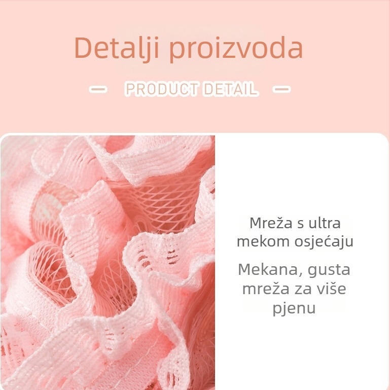 Čipkasta kuglica za kupanje, PE materijal, podrijetlo Zhejiang, kutija 200 kom., mogućnost prilagođavanja