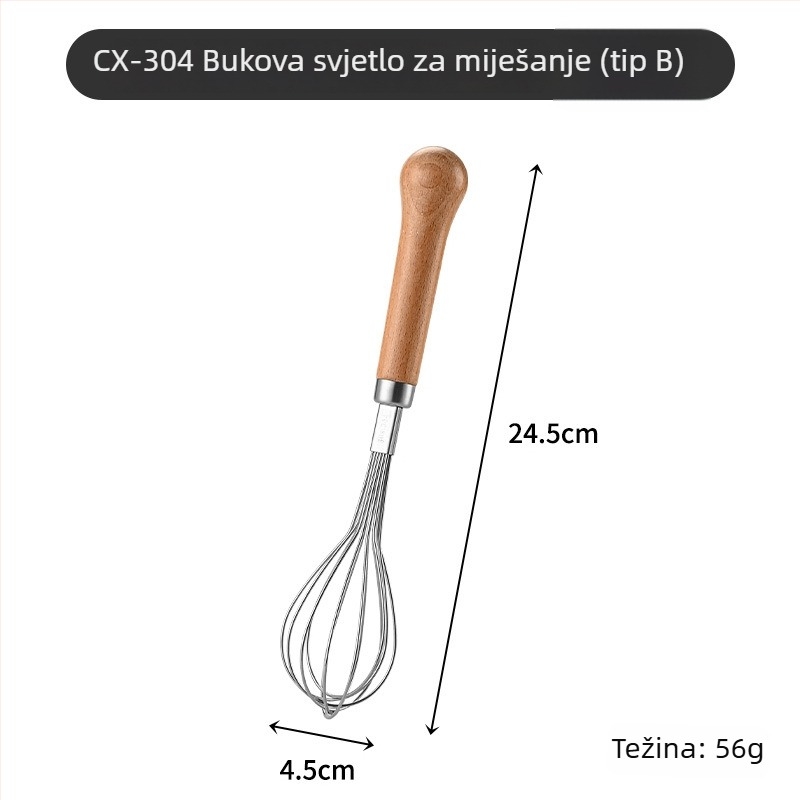 Presa za pire od 304 nehrđajućeg čelika s drvenom ručkom, kuhinjski cedilj i odvajač bjelanjaka, moderni minimalistički stil