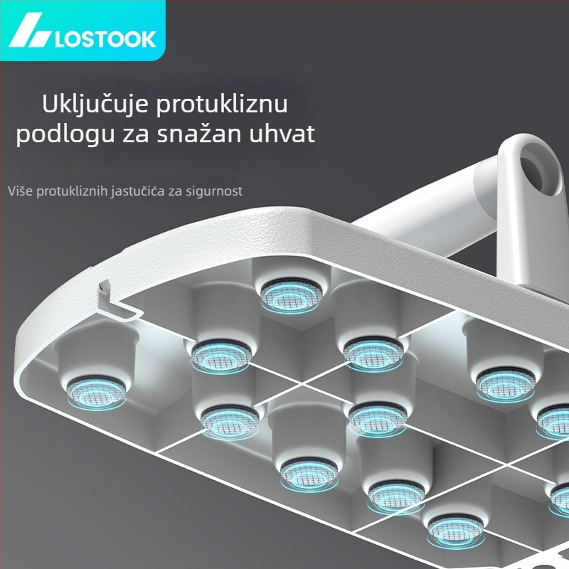 Lostock Sklopivi stalak za sklekove, Prijenosna fitness ploča za trening prsiju i trbuha, Težina 500